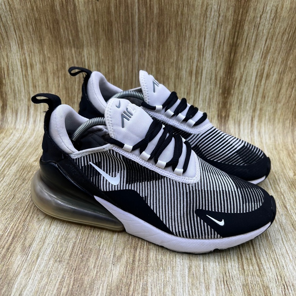 Nike Air Max 270 KJCRD Shoes Women's Size 8.5 Black White Striped AR0301-007